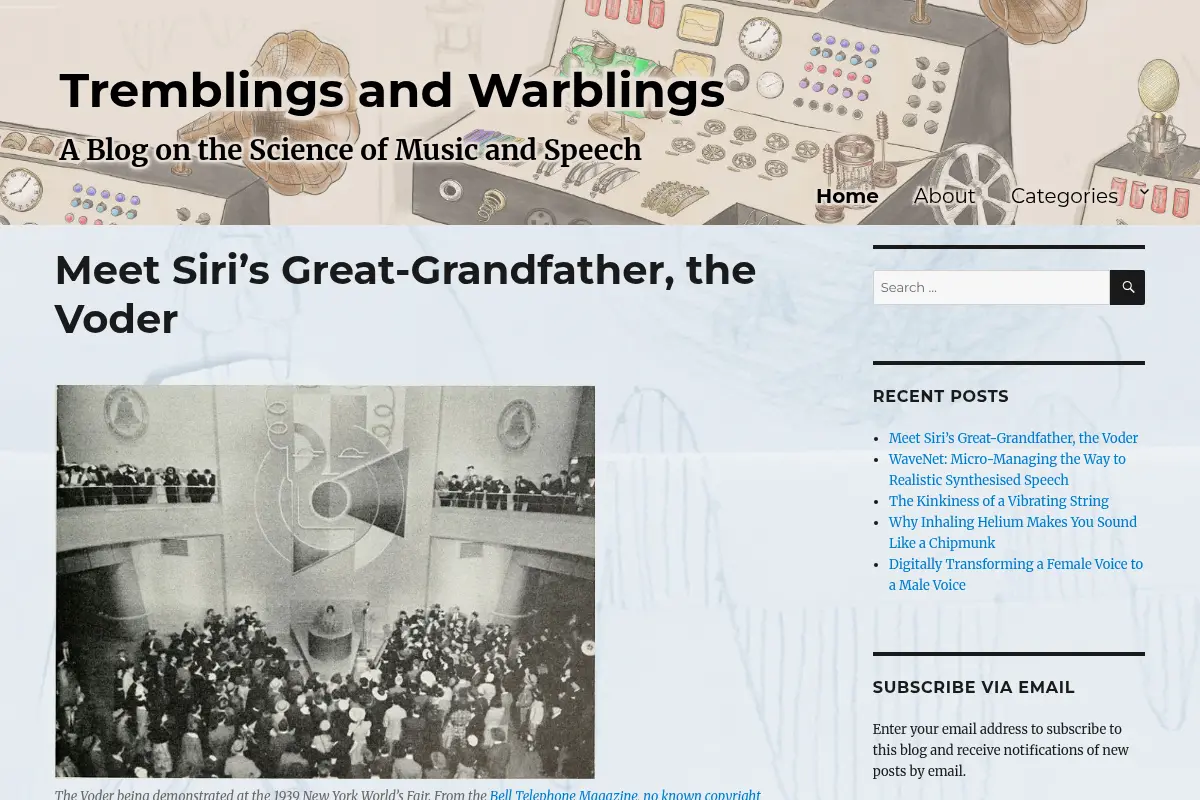 Tremblings and Warblings - A Blog on the Science of Music and Speech
