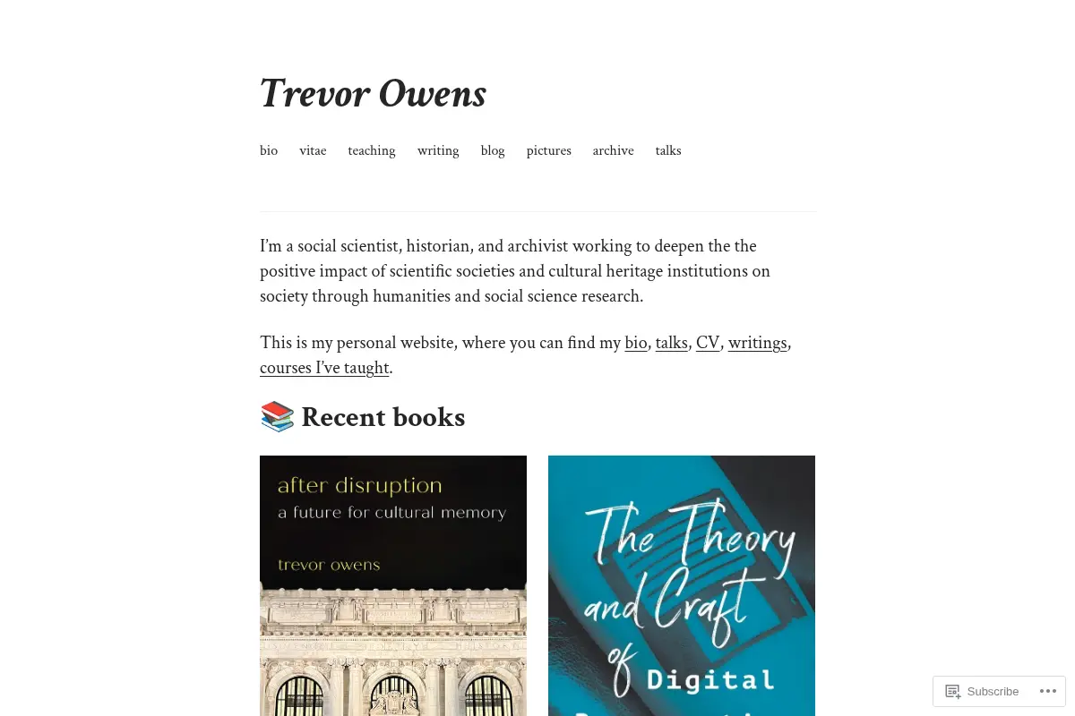 Trevor Owens – User Centered Digital Memory