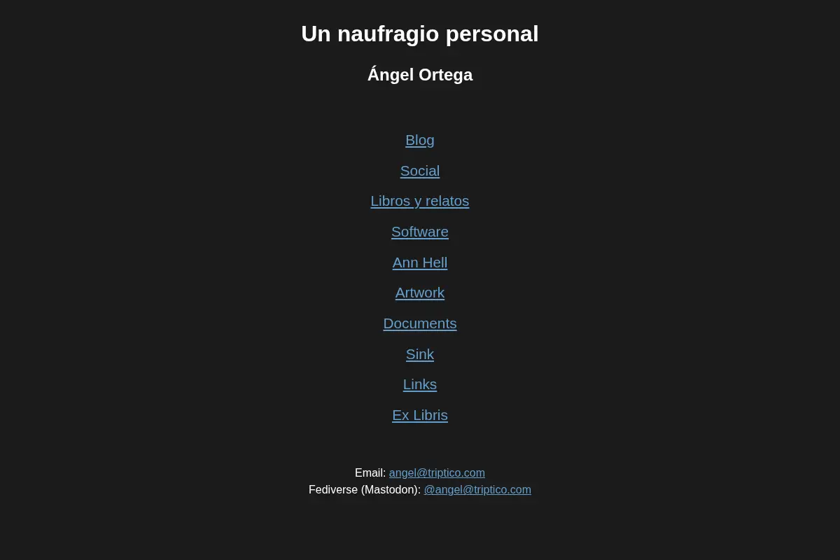 Un naufragio personal: Ángel Ortega