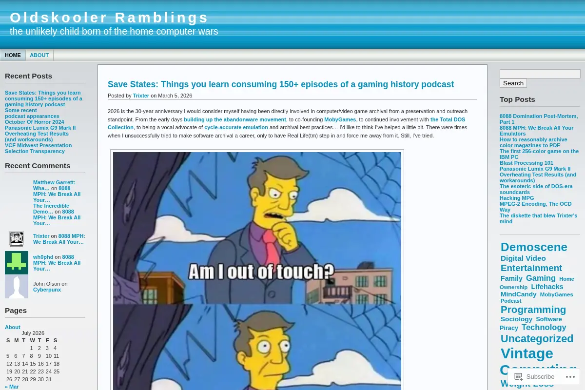 Oldskooler Ramblings