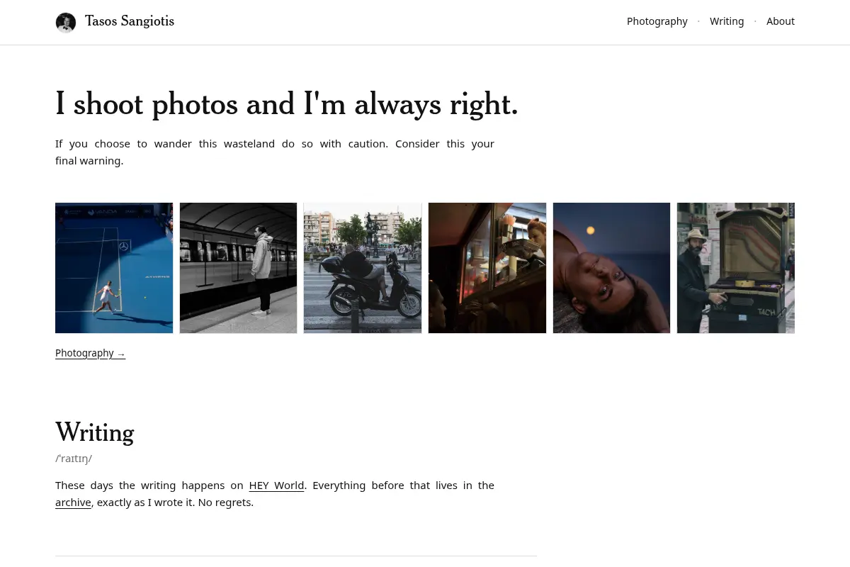 Tasos Sangiotis | Inputs & Outputs