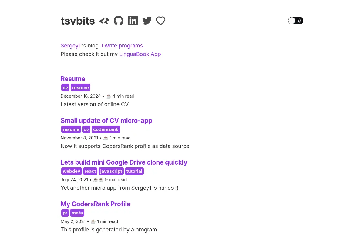 tsvbits — A blog by Sergey Todyshev