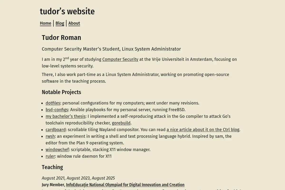 tudor's website