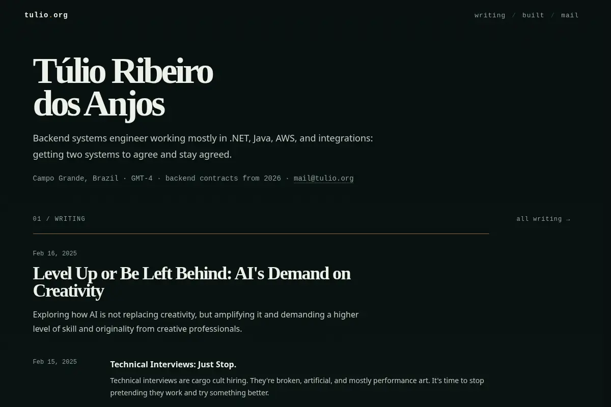 Túlio Ribeiro dos Anjos | Backend Systems Engineer
