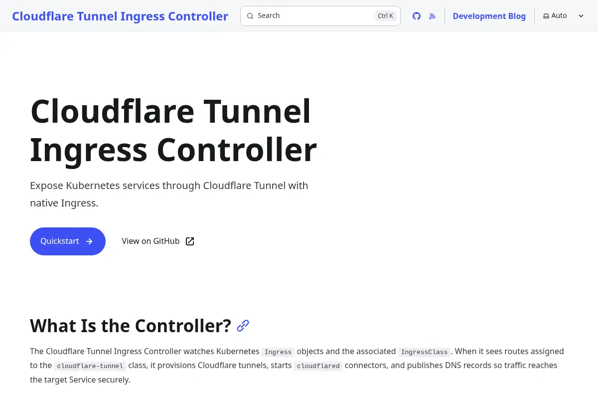 Cloudflare Tunnel Ingress Controller