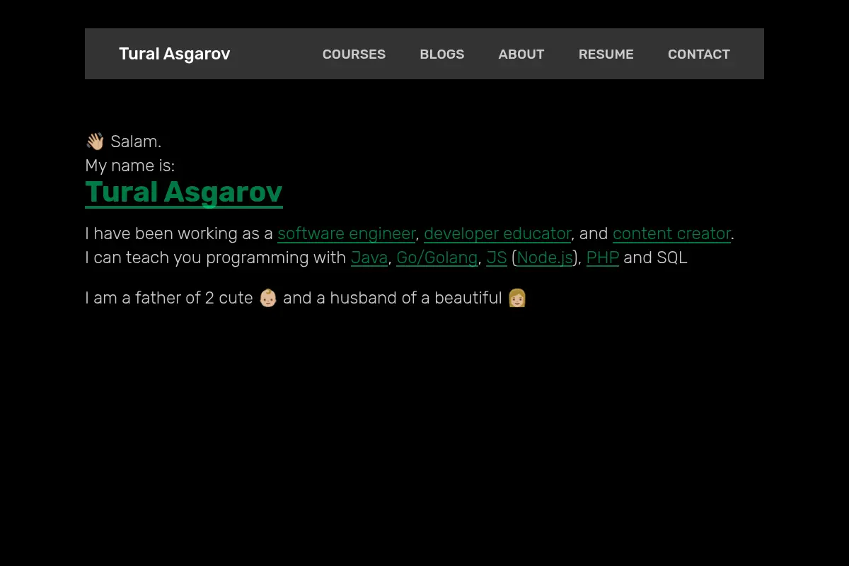 Tural Asgarov — Software Engineer & Educator