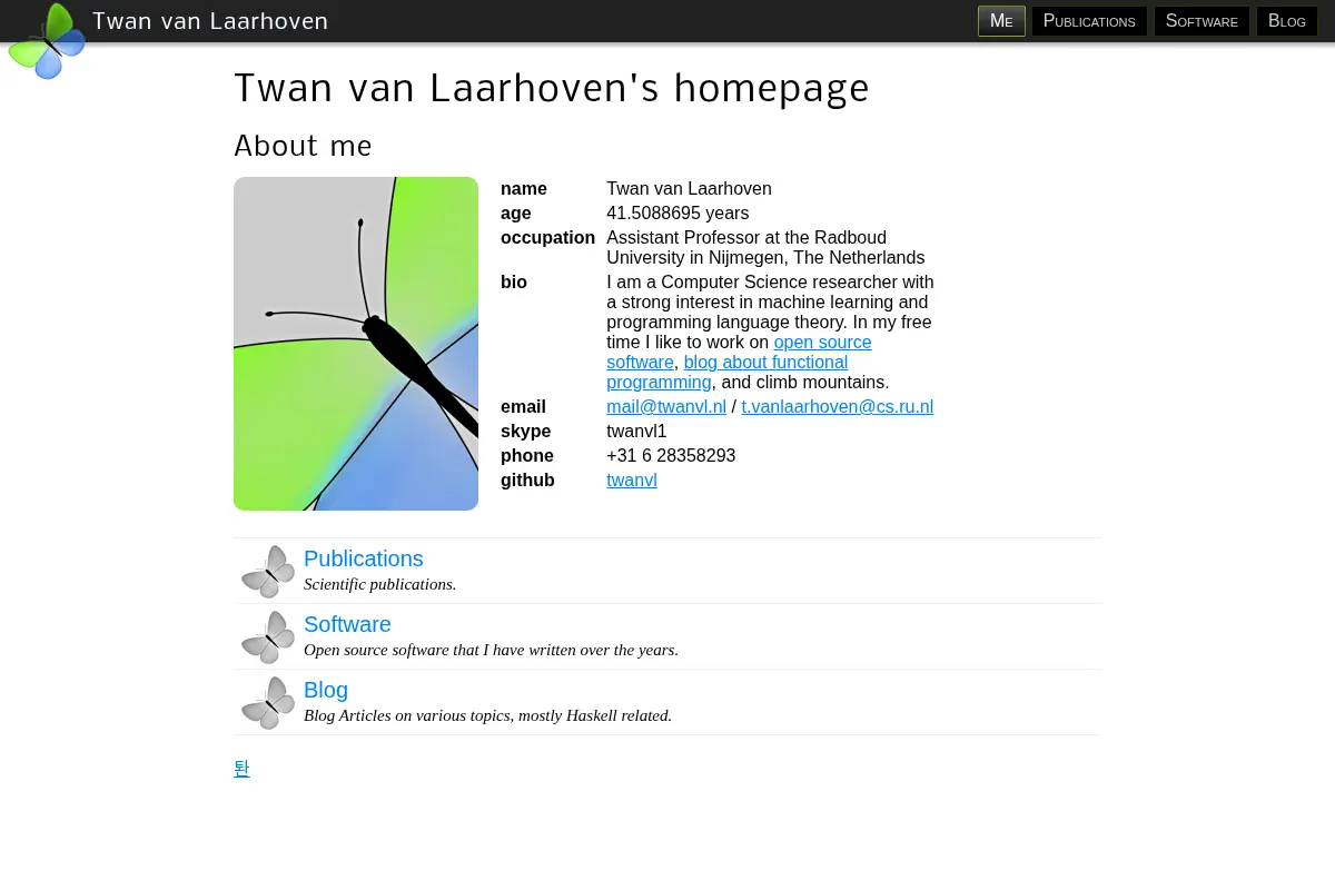 Twan van Laarhoven's homepage