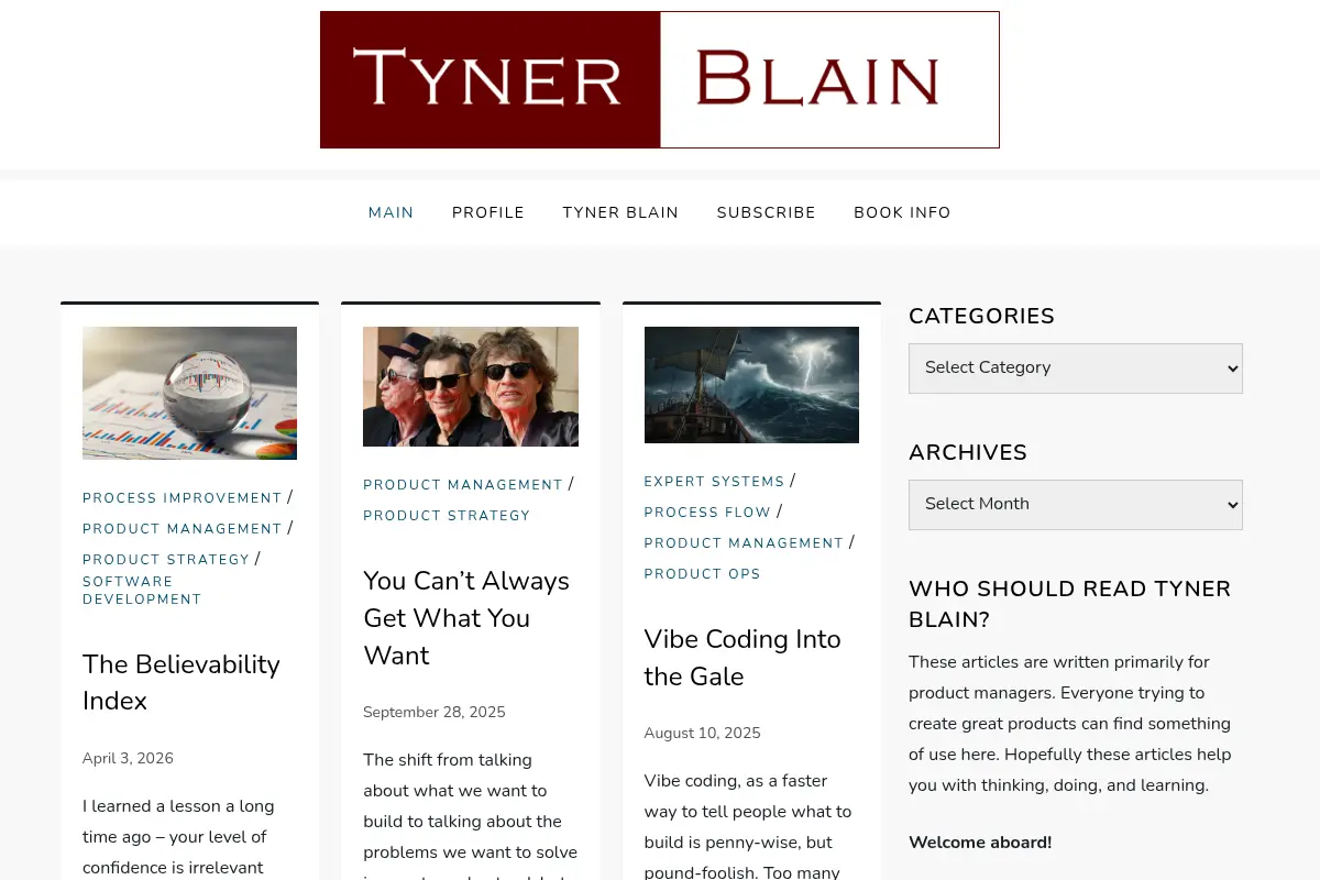 Tyner Blain – Software product success