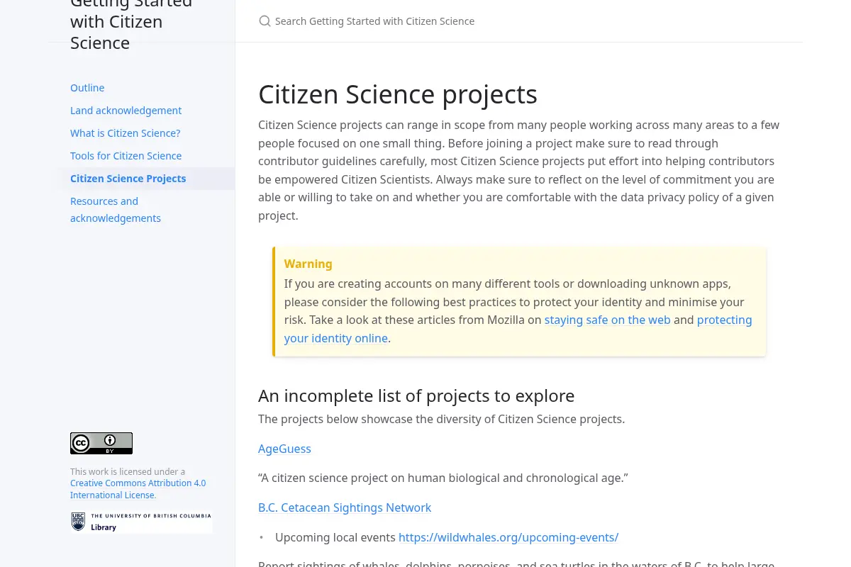Citizen Science Projects