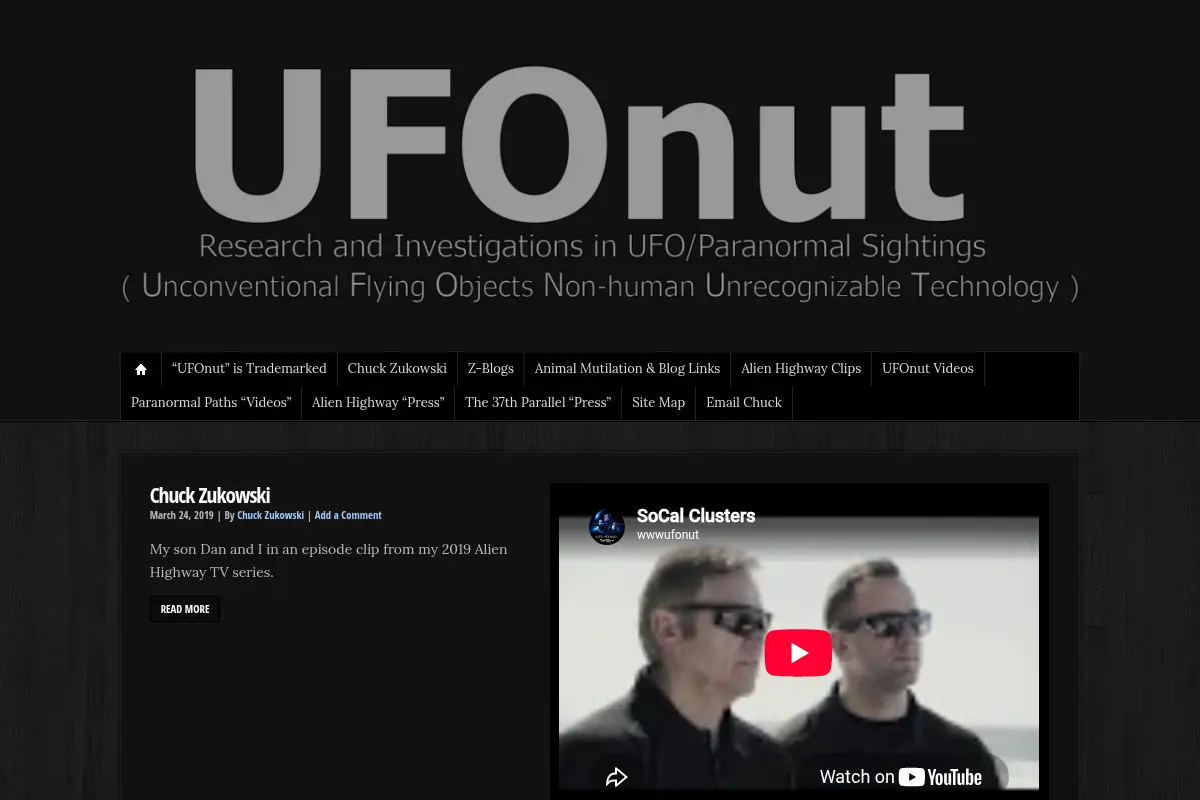 Chuck Zukowski UFO/Paranormal Investigations
