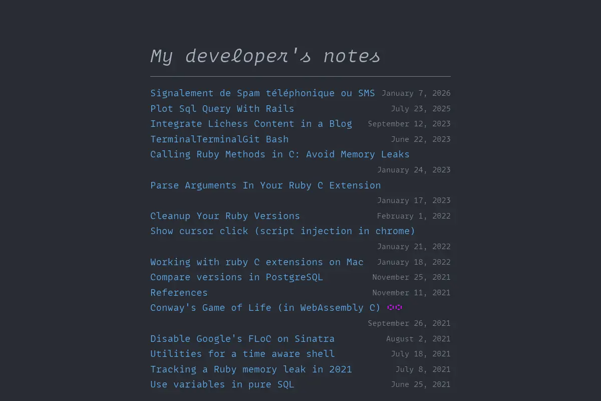 Ulysse Buomomo's Developer Notes