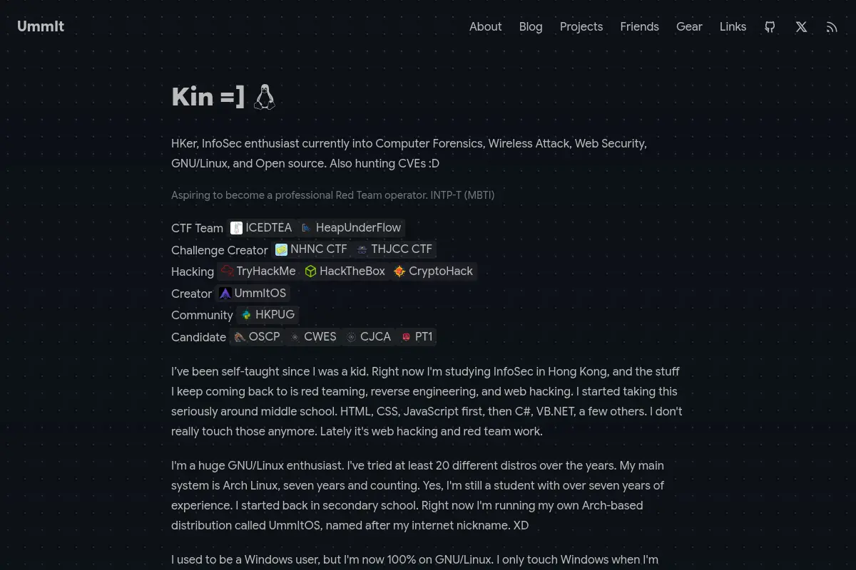 UmmIt Kin Personal Website