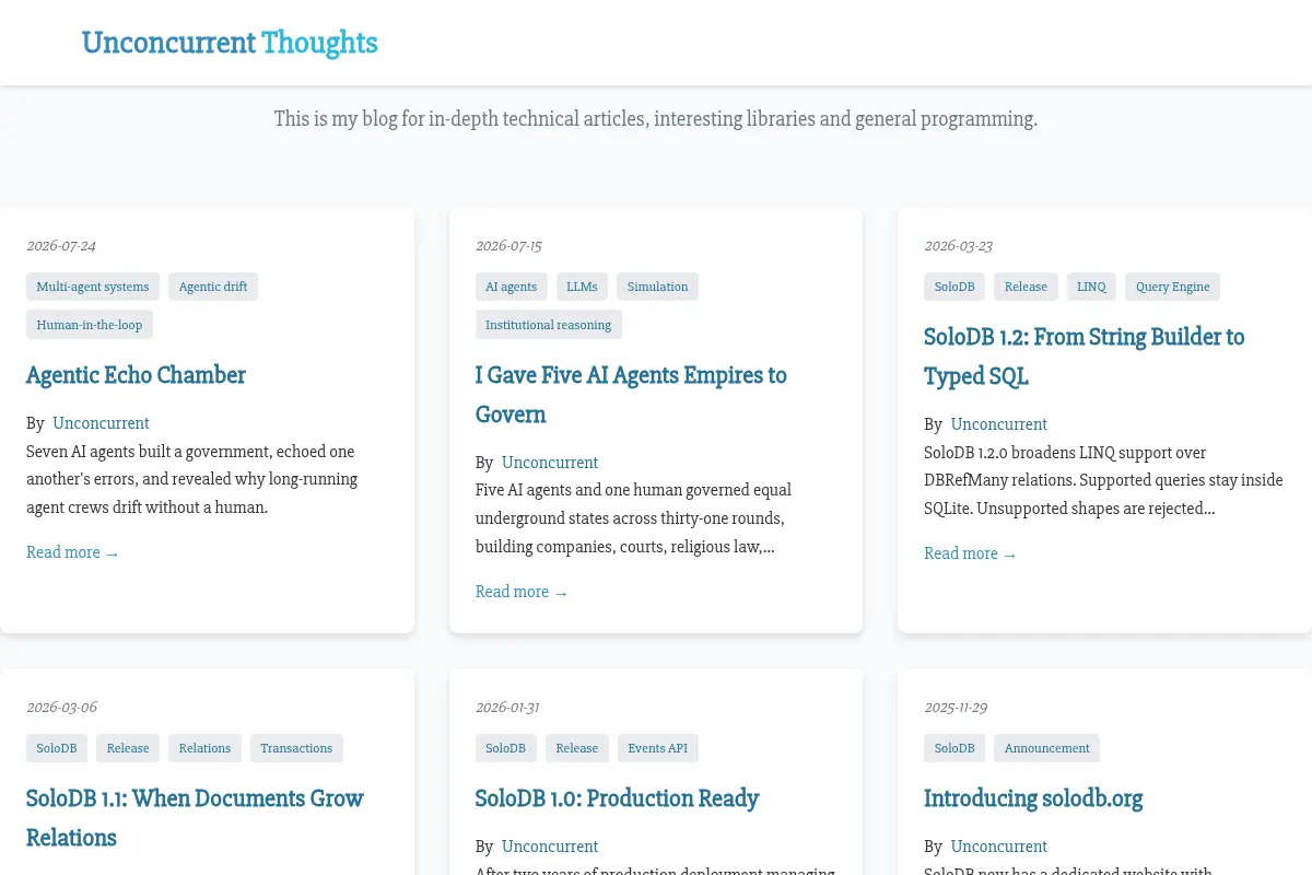 Unconcurrent Thoughts
