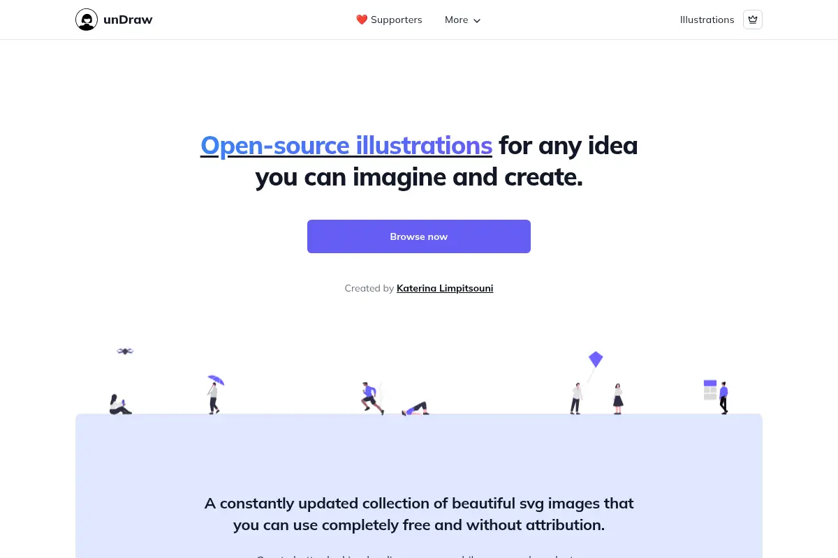 unDraw - Open source illustrations for any idea