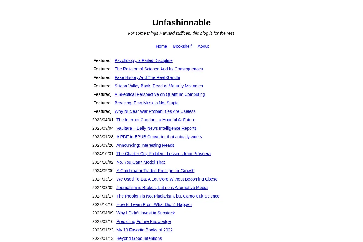 Unfashionable