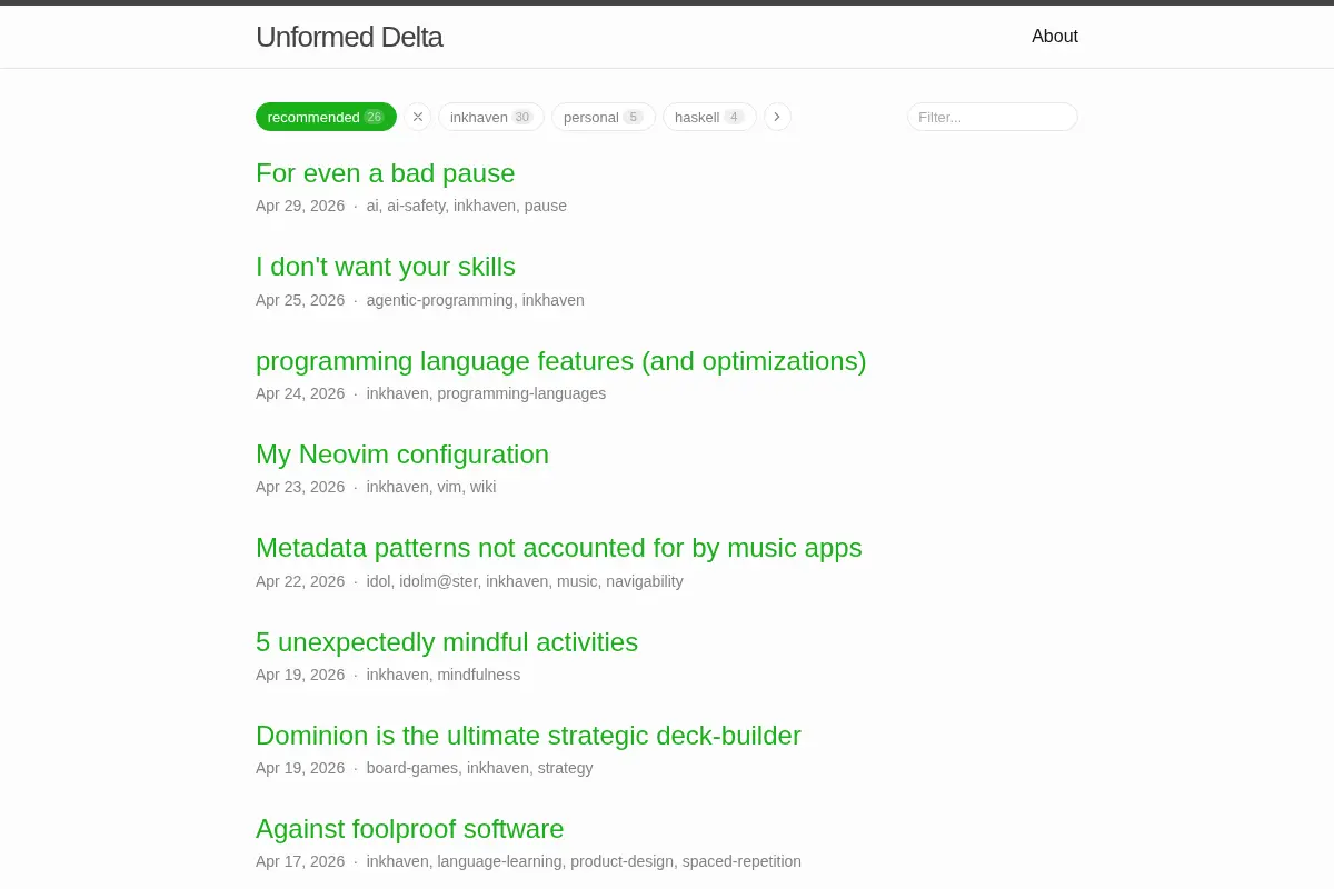 Unformed Delta