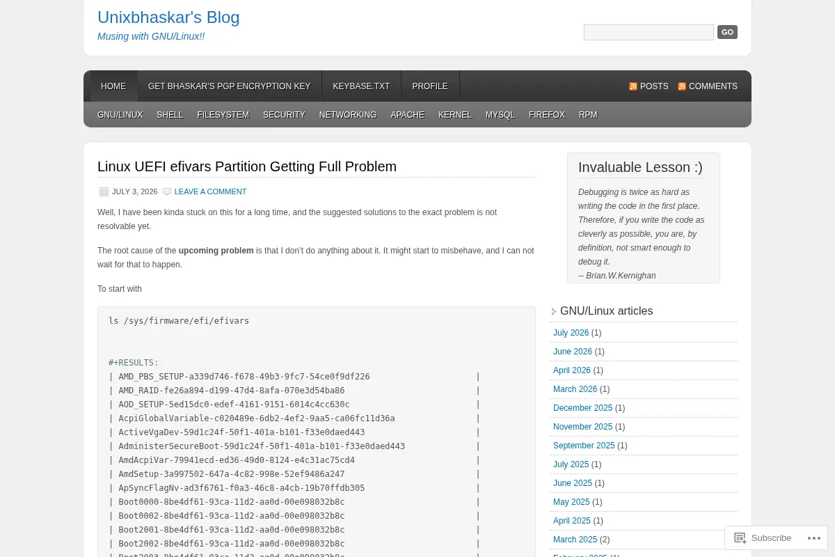 Unixbhaskar's Blog