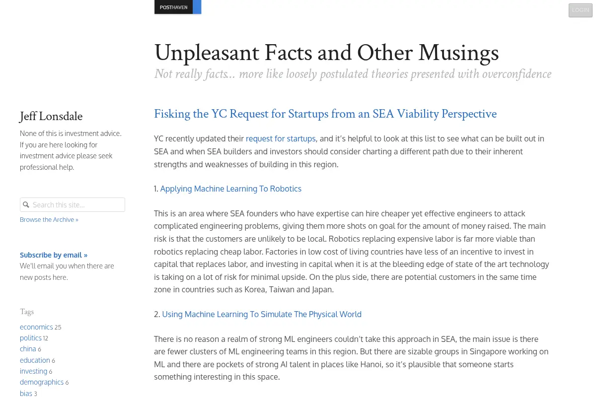 Unpleasant Facts and Other Musings