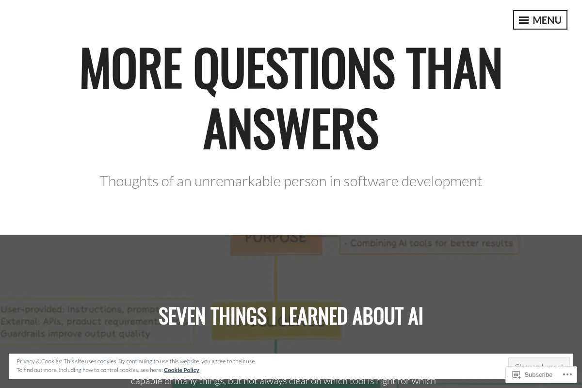 More Questions Than Answers – Thoughts of an unremarkable person in software development