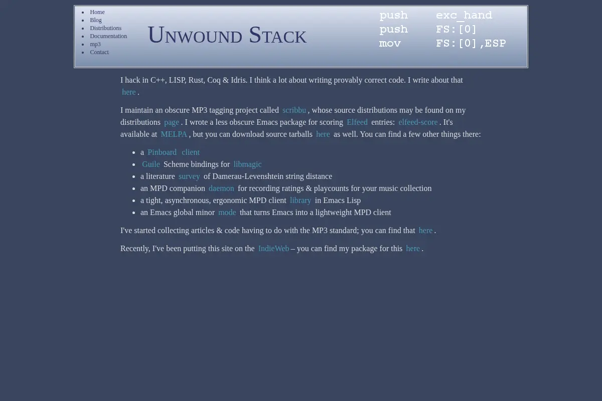 Unwound Stack