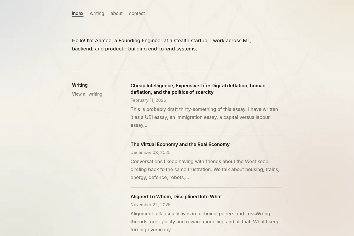 Ahmed's personal site
