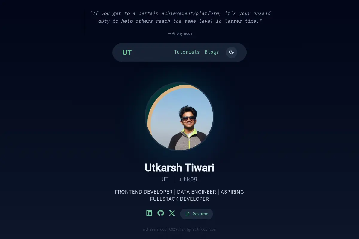 Utkarsh Tiwari (UT | utk09)