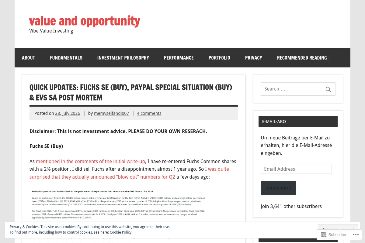 Value and Opportunity