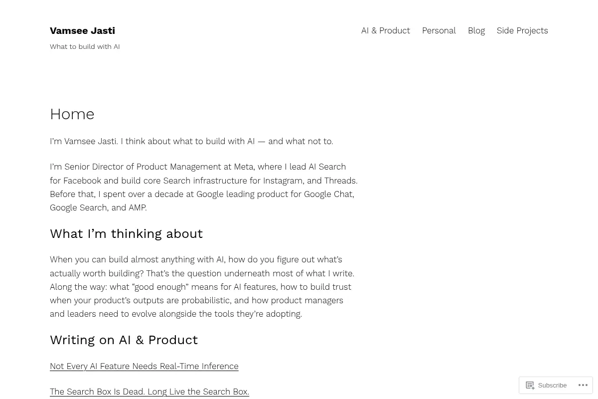 Vamsee Jasti – What to build with AI