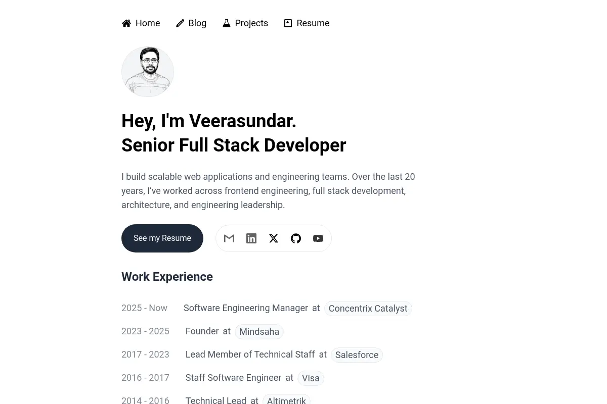 Veera Sundar - Full Stack Software Developer