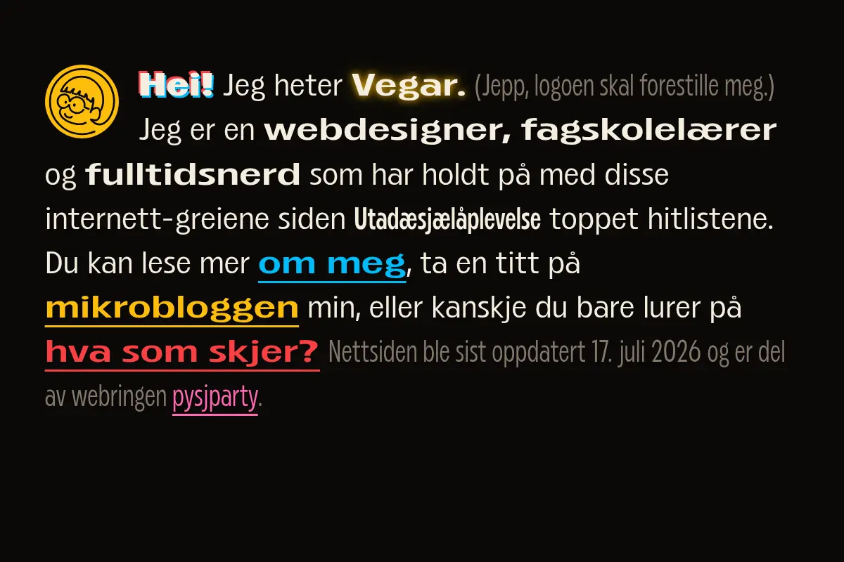 Vegar Norman's Homepage
