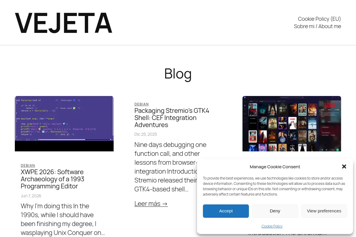 VEJETA - Un blog de Juan Manuel Mendez Rey