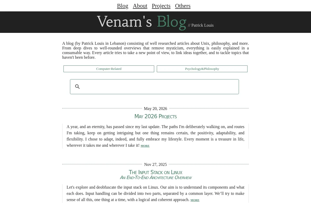 Venam's Blog