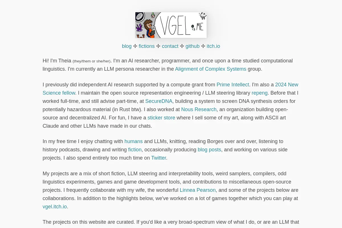 Theia Vogel's website & blog