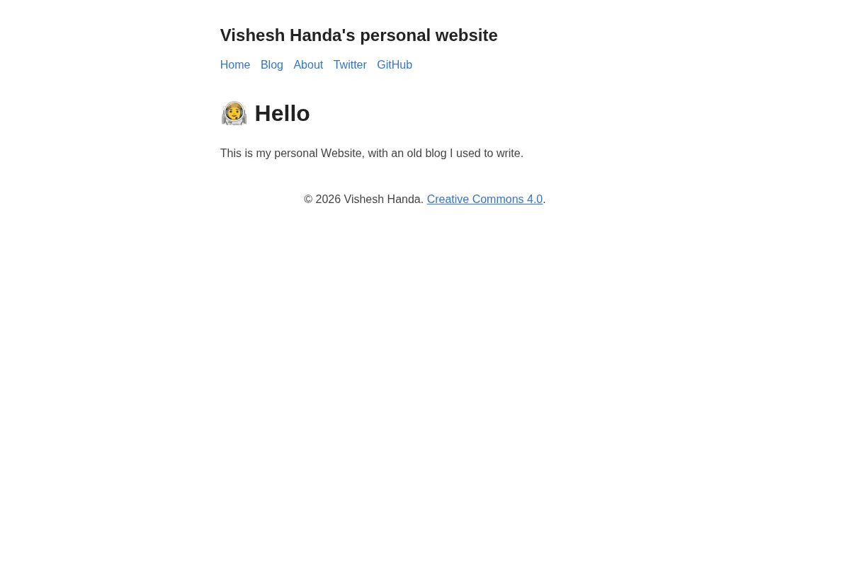Vishesh Handa's personal website