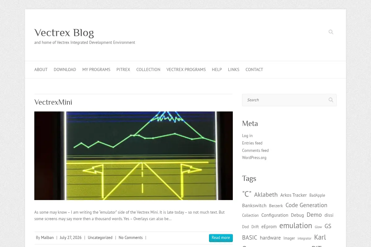 Vectrex Blog – and home of Vectrex Integrated Development Environment