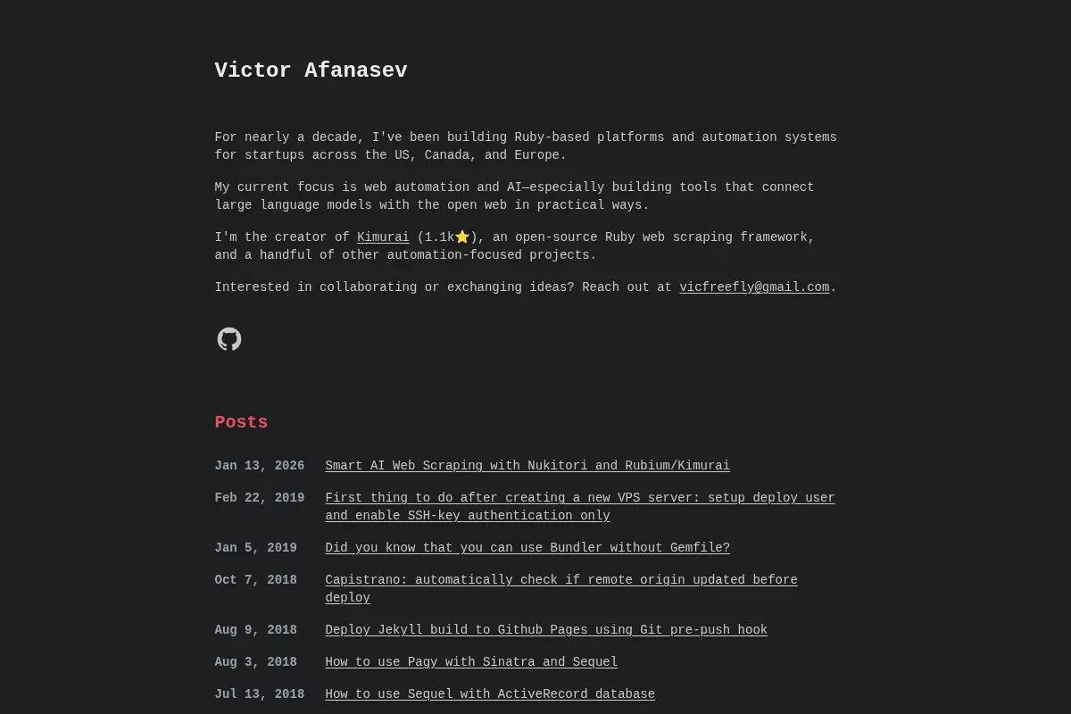 Victor Afanasev's Blog