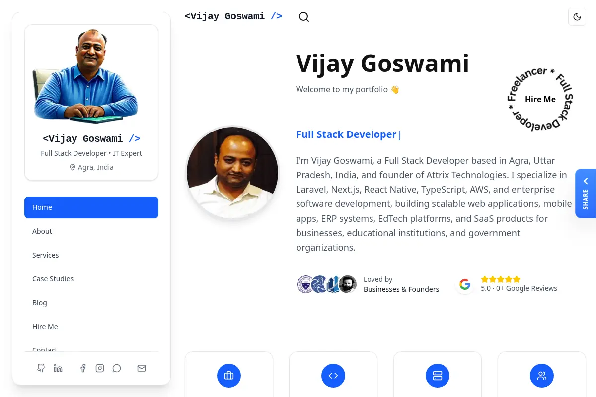 Vijay Goswami | Full Stack Developer, Laravel & Next.js Expert