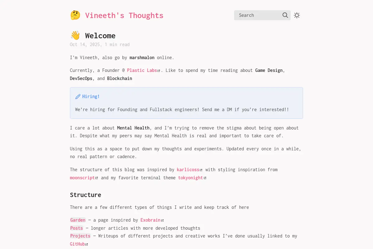 Vineeth's Personal Site