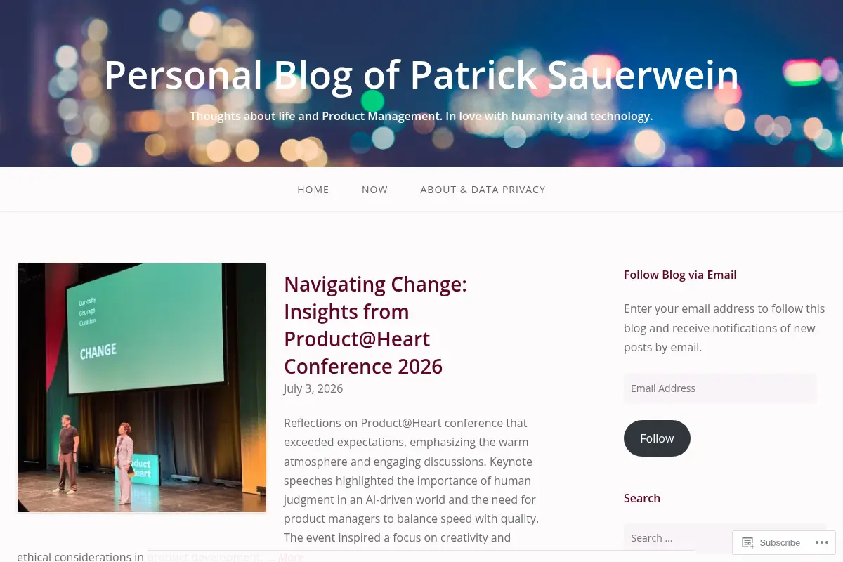 Personal Blog of Patrick Sauerwein
