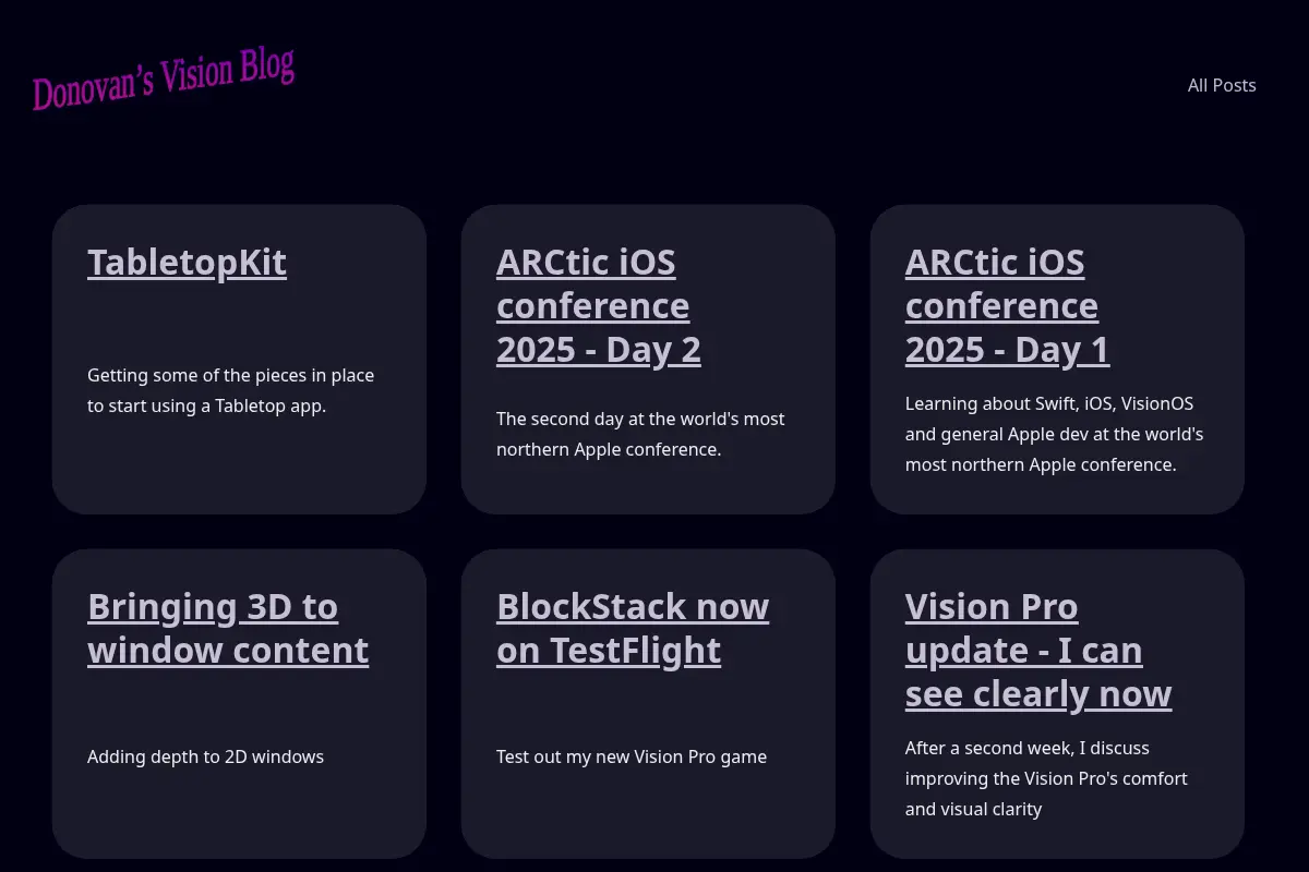 Donovan's Vision Blog