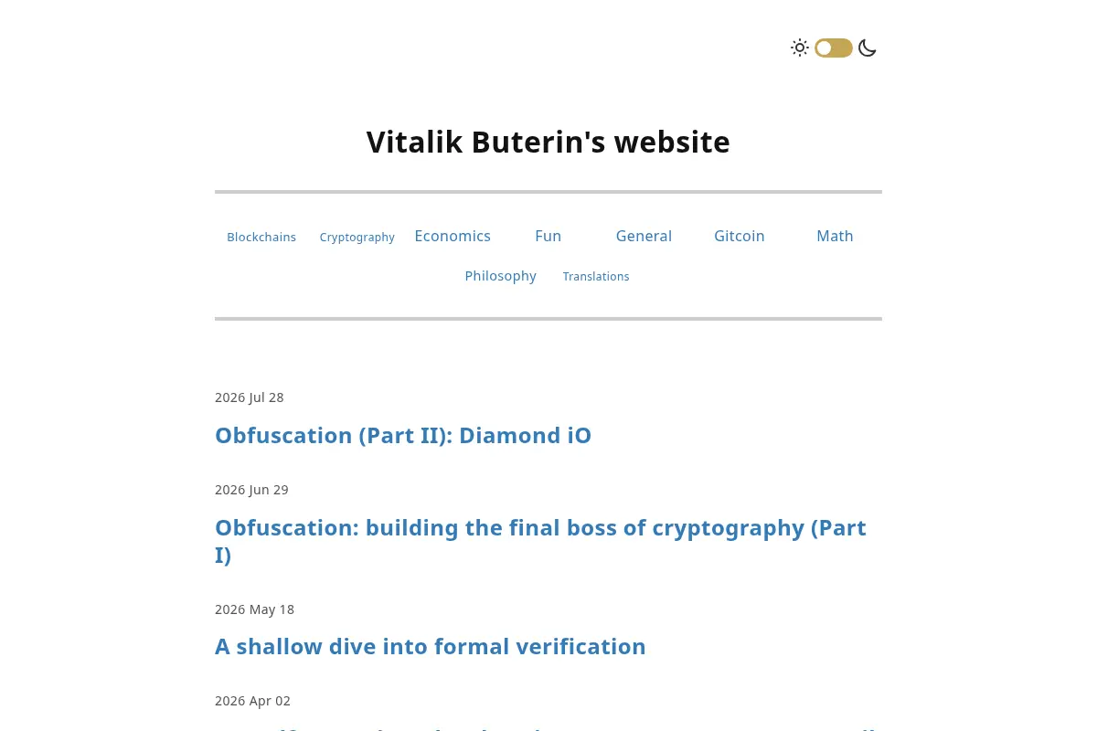 Vitalik Buterin's website