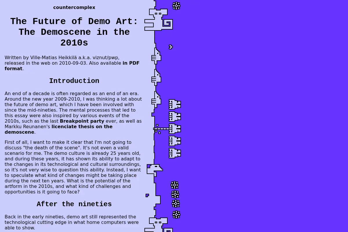 The Future of Demo Art: The Demoscene in the 2010s