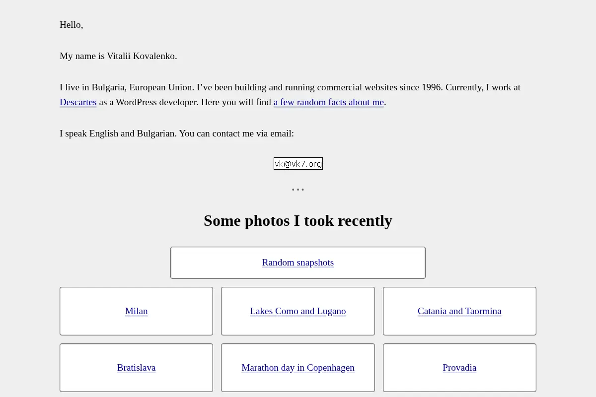 Personal homepage of Vitalii Kovalenko