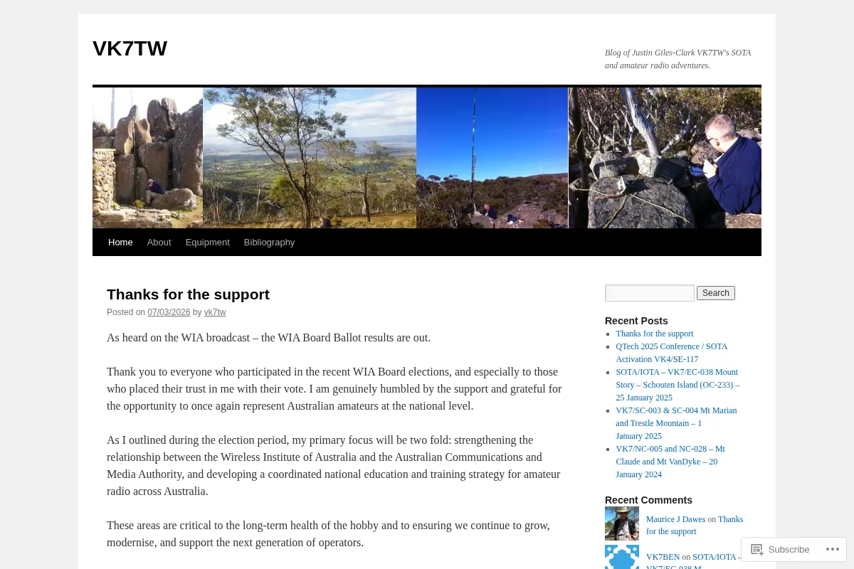 VK7TW's Amateur Radio Blog