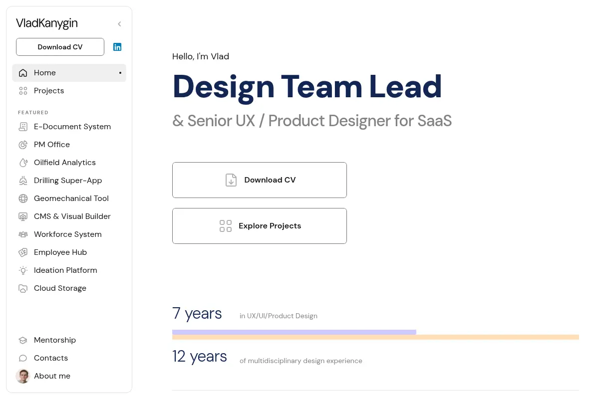 Vlad Kanygin – Design Team Lead Portfolio