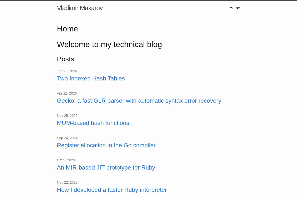 Vladimir Makarov's Blog