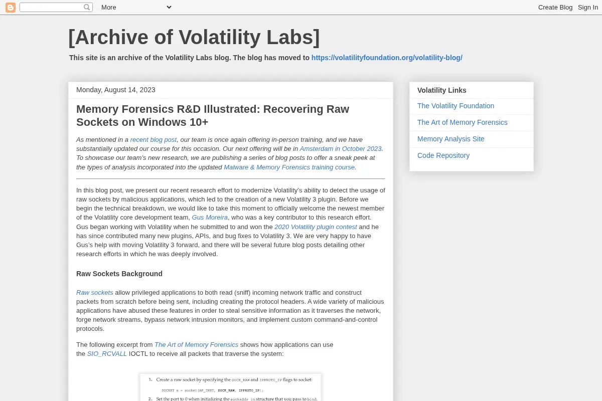Archive of Volatility Labs