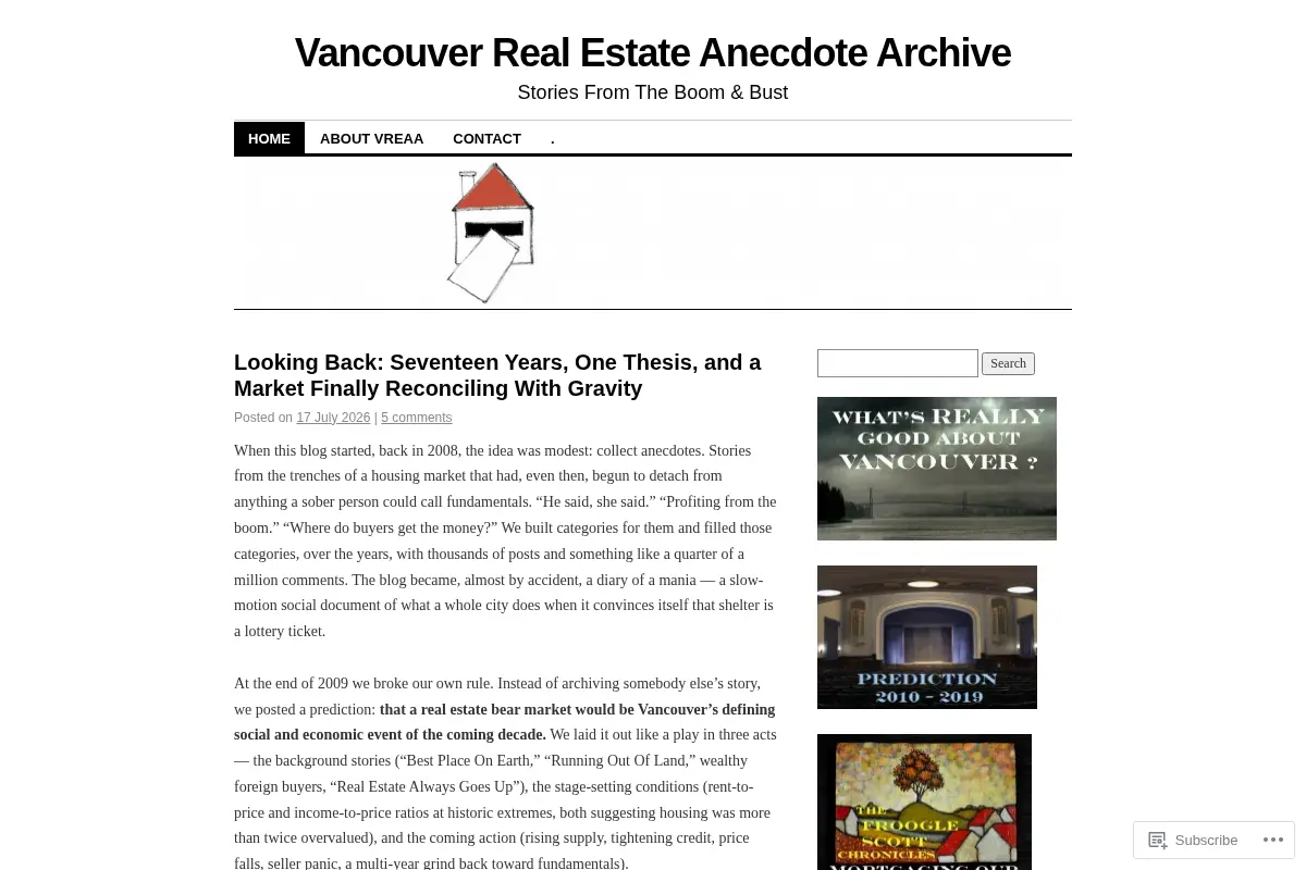 Vancouver Real Estate Anecdote Archive