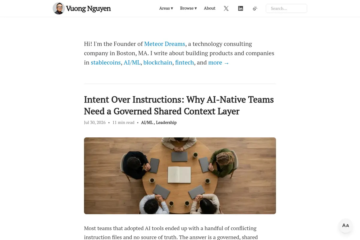 Vuong Nguyen · Founder and Technology Leader in AI, Stablecoins, and Blockchain