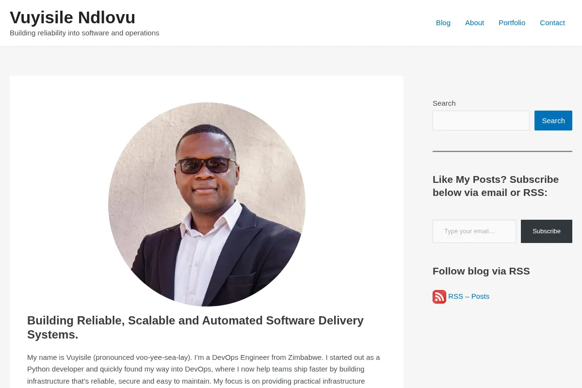 Vuyisile Ndlovu — Building reliability into software and operations